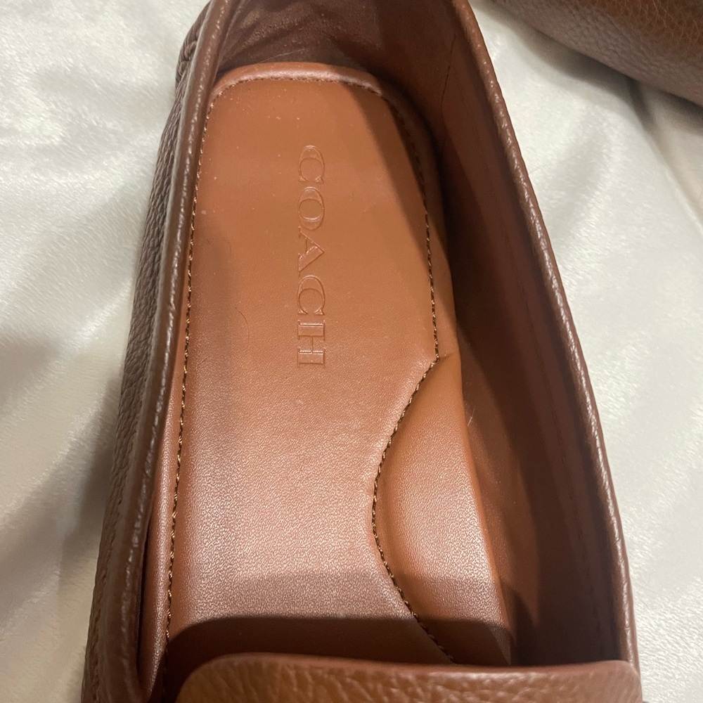 Coach Crosby Driver Turlock Flats Loafers in Tan Brown - Picture 6 of 12